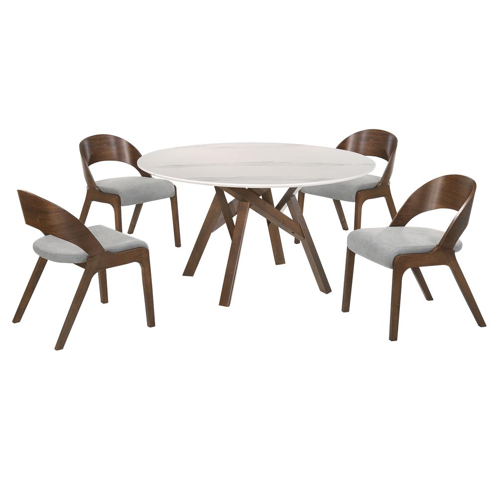 Venus Polly 5 Piece Walnut Dining Set