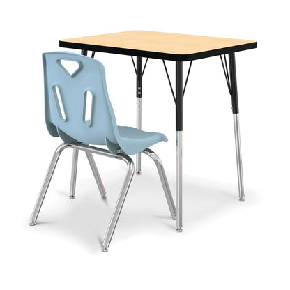 Berries® Rectangle Student Desk -  24" X 30", A-height - Maple/Black/Black