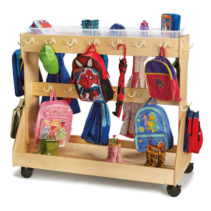 Mobile Backpack Cart – with Clear Cubbie-Trays