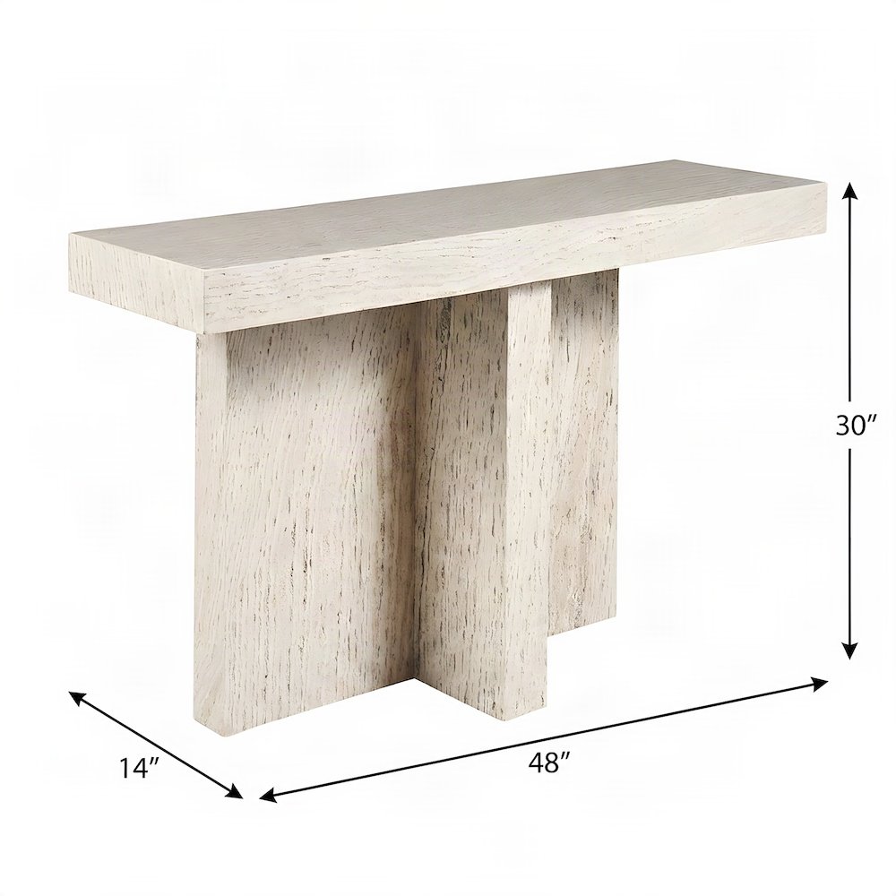Travertine Sofa Table with Honed Finish and Adjustable Levelers