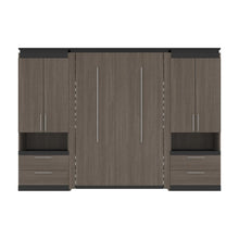 Orion Full Murphy Bed with Storage Cabinets and Pull-Out Shelves (120W)