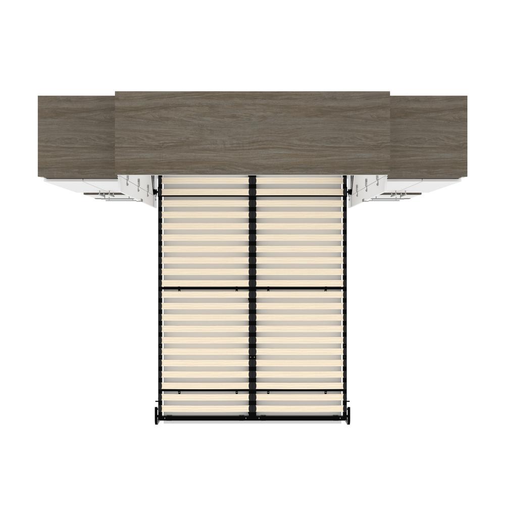 Orion Queen Murphy Bed with Storage Cabinets and Pull-Out Shelves (106W)