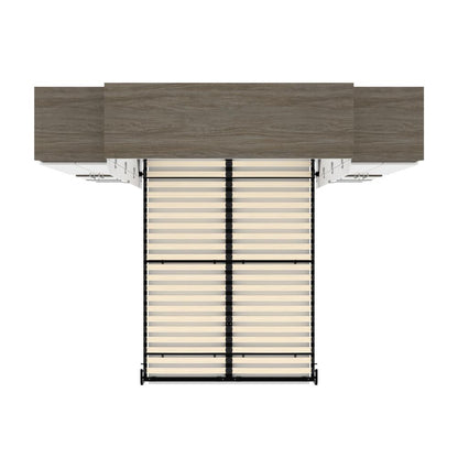 Orion Queen Murphy Bed with Storage Cabinets and Pull-Out Shelves (106W)