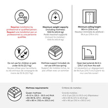 Queen Murphy Sofa, 78-inch Space-Saving Wall Bed for Multipurpose Guest Room