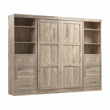 Murphy 2 Shelving Units with Drawers, 109-inch Space-Saving Wall Bed