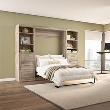 Murphy 2 Shelving Units with Drawers, 109-inch Space-Saving Wall Bed