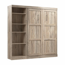 Murphy Bed with Shelving Unit, 84-inch Space-Saving Wall Bed