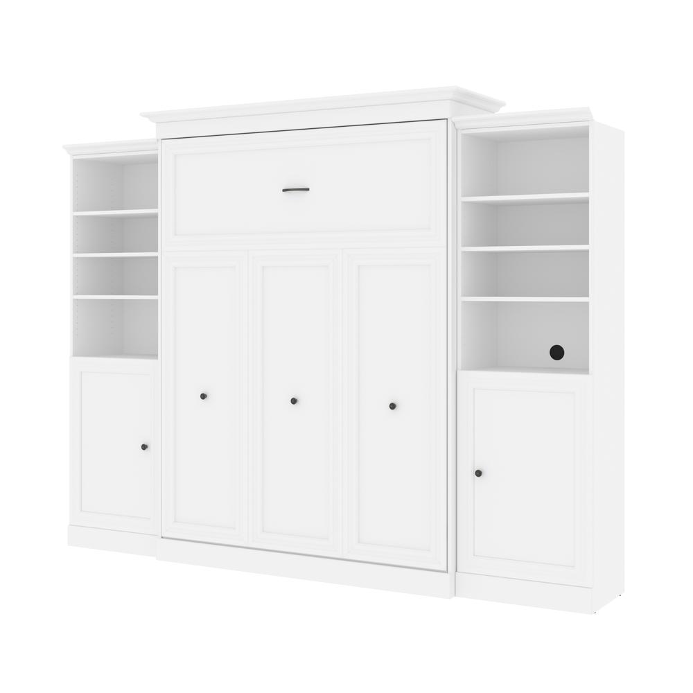 Versatile Queen Murphy Bed and 2 Closet Organizers with Doors (115W)