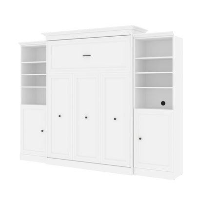 Versatile Queen Murphy Bed and 2 Closet Organizers with Doors (115W)