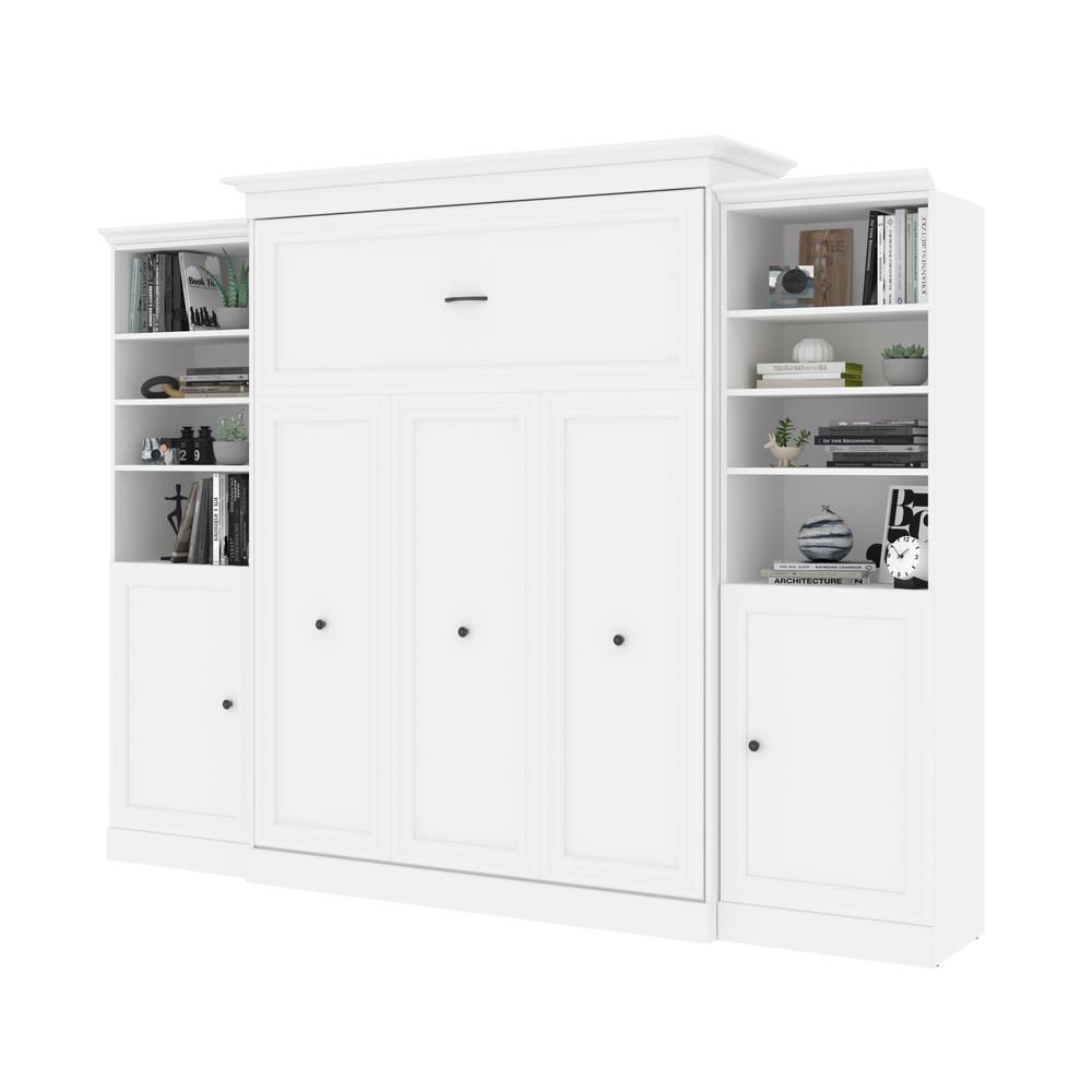Versatile Queen Murphy Bed and 2 Closet Organizers with Doors (115W)