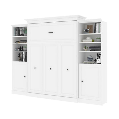 Versatile Queen Murphy Bed and 2 Closet Organizers with Doors (115W)