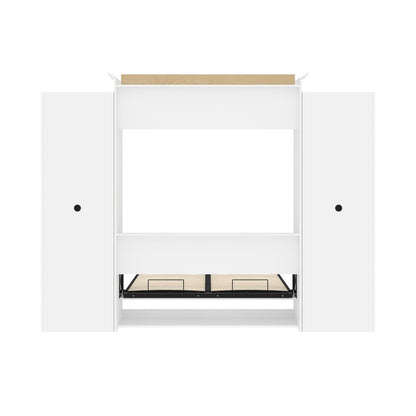 Versatile Queen Murphy Bed and 2 Closet Organizers with Doors (115W)