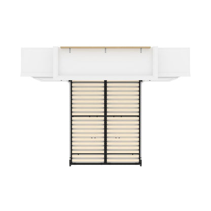 Versatile Queen Murphy Bed and 2 Closet Organizers with Doors (115W)