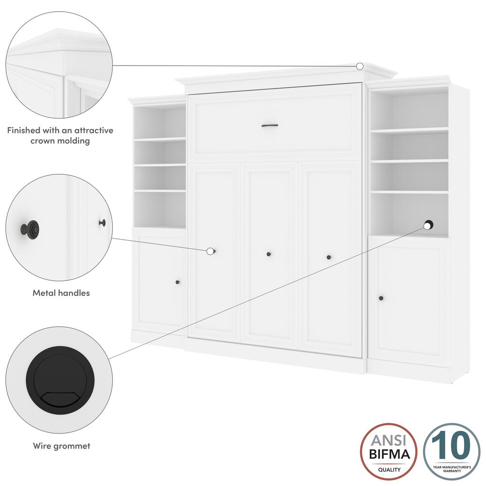 Versatile Queen Murphy Bed and 2 Closet Organizers with Doors (115W)