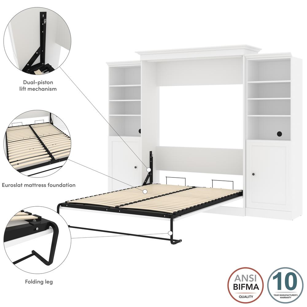 Versatile Queen Murphy Bed and 2 Closet Organizers with Doors (115W)