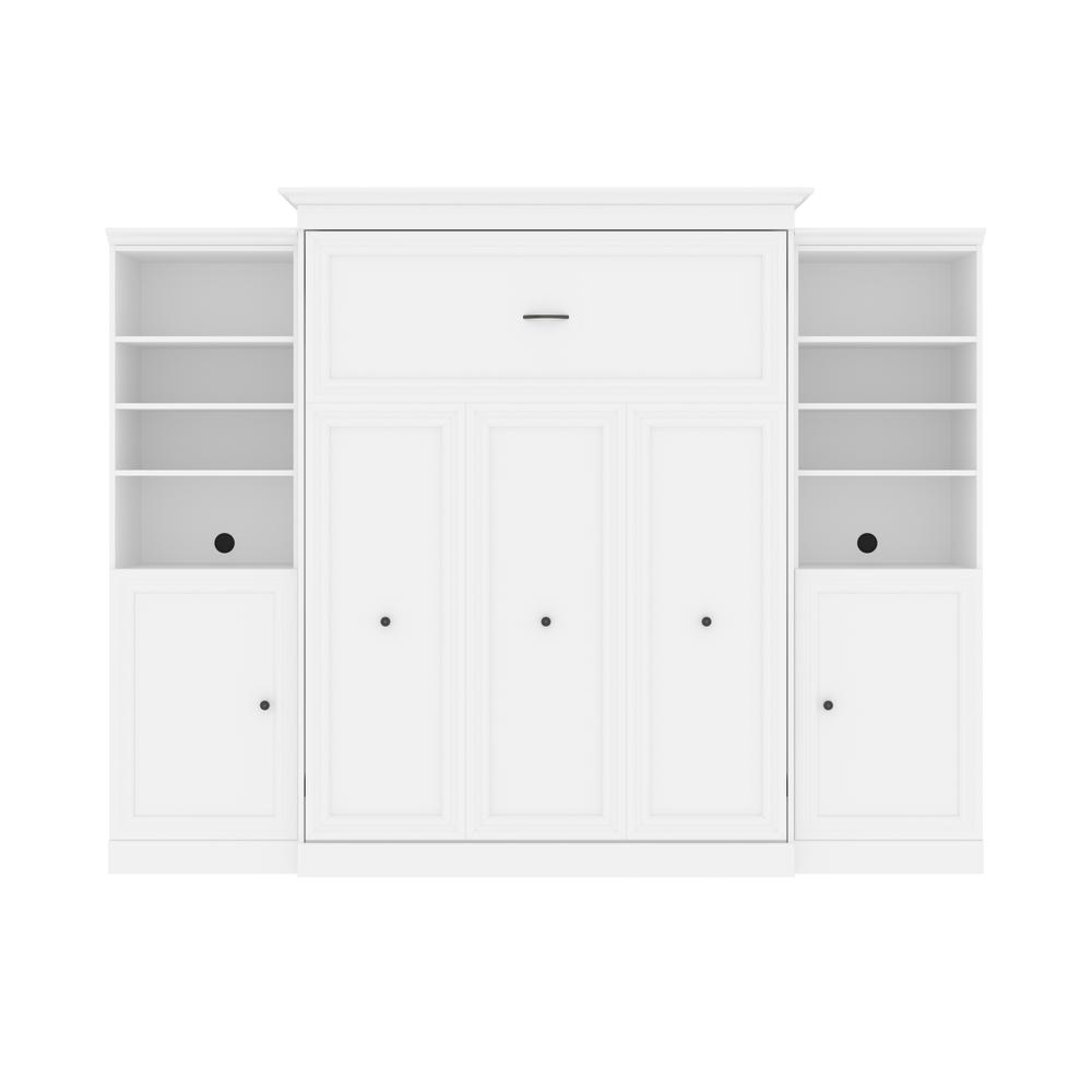 Versatile Queen Murphy Bed and 2 Closet Organizers with Doors (115W)