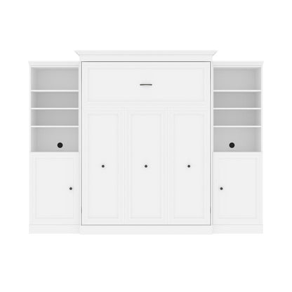 Versatile Queen Murphy Bed and 2 Closet Organizers with Doors (115W)