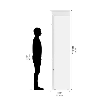 Versatile Queen Murphy Bed and 2 Closet Organizers with Doors (115W)