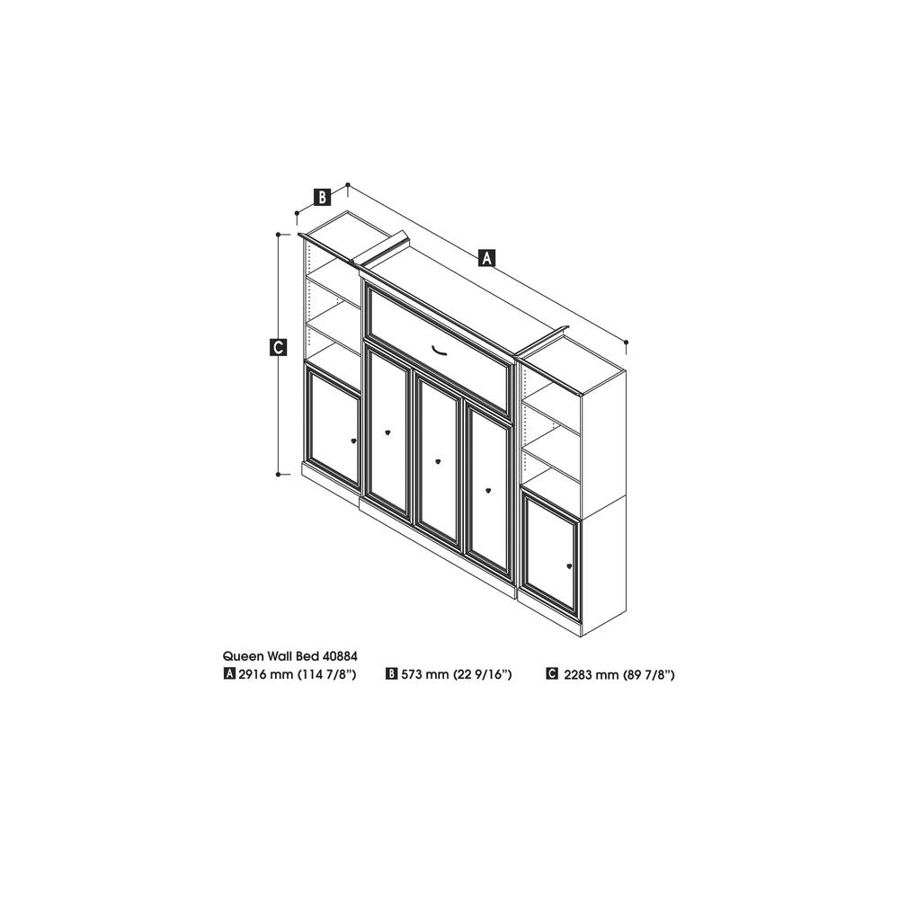 Versatile Queen Murphy Bed and 2 Closet Organizers with Doors (115W)