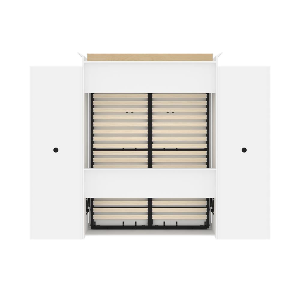 Versatile Queen Murphy Bed and 2 Closet Organizers with Doors (115W)