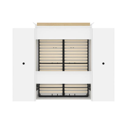 Versatile Queen Murphy Bed and 2 Closet Organizers with Doors (115W)