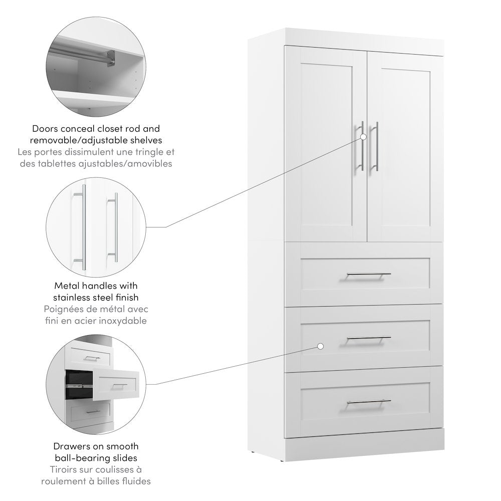 Pur 36W Wardrobe with Drawers