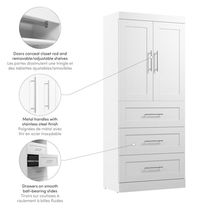 Pur 36W Wardrobe with Drawers