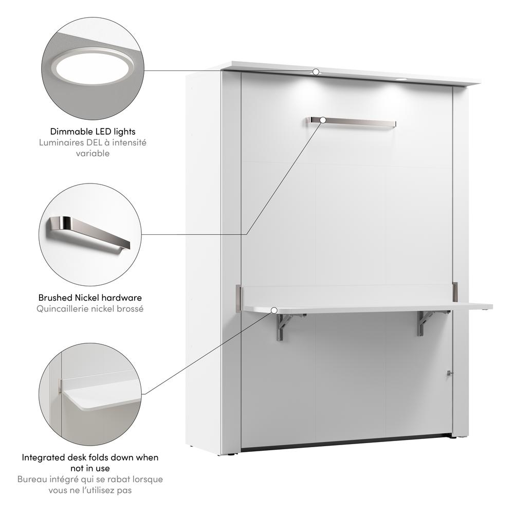 Lumina 61W Full Murphy Bed with Desk