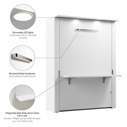 Lumina 61W Full Murphy Bed with Desk