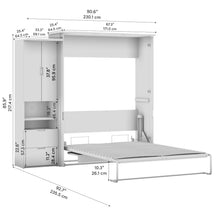 Lumina Queen Murphy Bed with Desk and Storage Cabinet (91W)