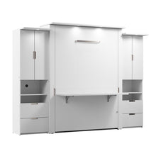 Lumina Queen Murphy Bed with Desk and 2 Storage Cabinets (114W)
