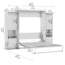 Lumina Queen Murphy Bed with Desk and 2 Storage Cabinets (114W)