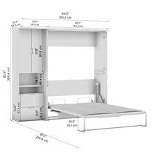 Lumina Full Murphy Bed with Desk and Storage Cabinet (84W)