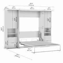 Lumina Full Murphy Bed with Desk and 2 Storage Cabinets (107W)