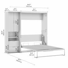 Lumina Full Murphy Bed with Storage Cabinet (84W)