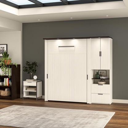 Lumina Full Murphy Bed with Storage Cabinet (84W)