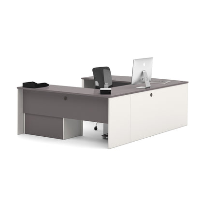 72W U-Shaped Executive Desk with Lateral File Cabinet