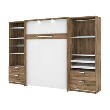 Full Murphy Bed with 2 Closet Organizers with Drawers (119W)