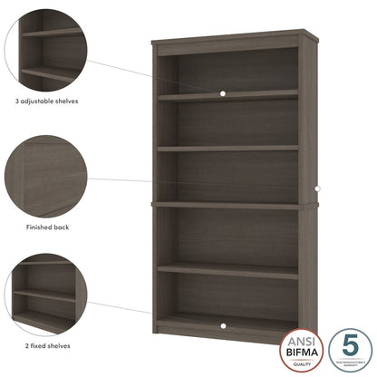 Bestar Universel 36W Bookcase in bark grey