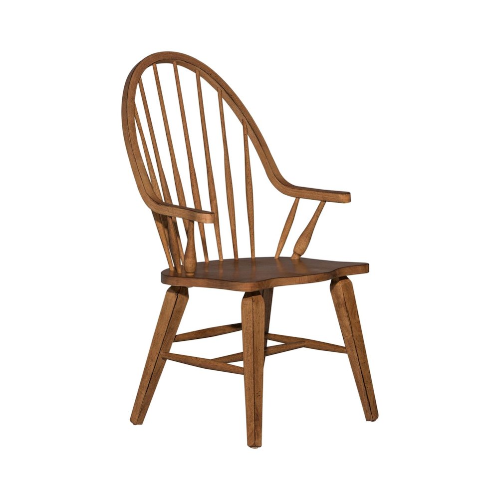Hearthstone Ridge Windsor Back Arm Chair in Tobacco