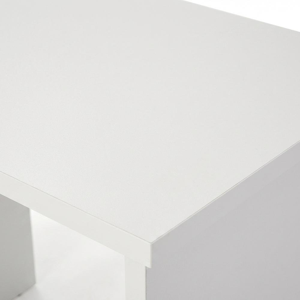 White Computer Desk with 3 Drawers and Open Shelf for Home Office