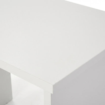White Computer Desk with 3 Drawers and Open Shelf for Home Office
