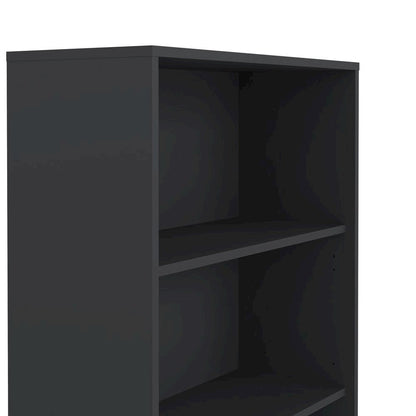 Modern Gray 3-Shelf Bookcase with Adjustable Storage for Home Office