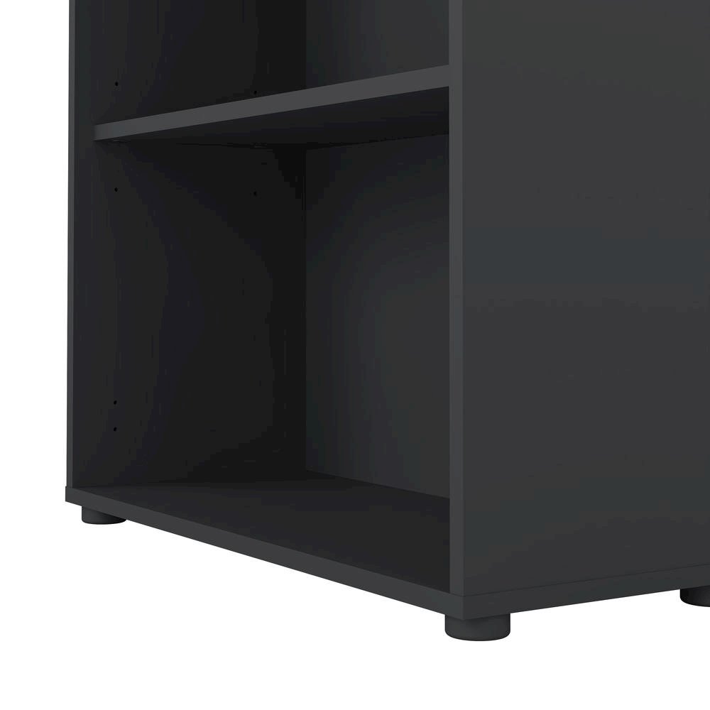 Modern Gray 3-Shelf Bookcase with Adjustable Storage for Home Office