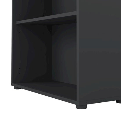 Modern Gray 3-Shelf Bookcase with Adjustable Storage for Home Office