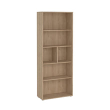 Brown 6-Shelf Bookcase with Adjustable Storage Shelves for Office Use