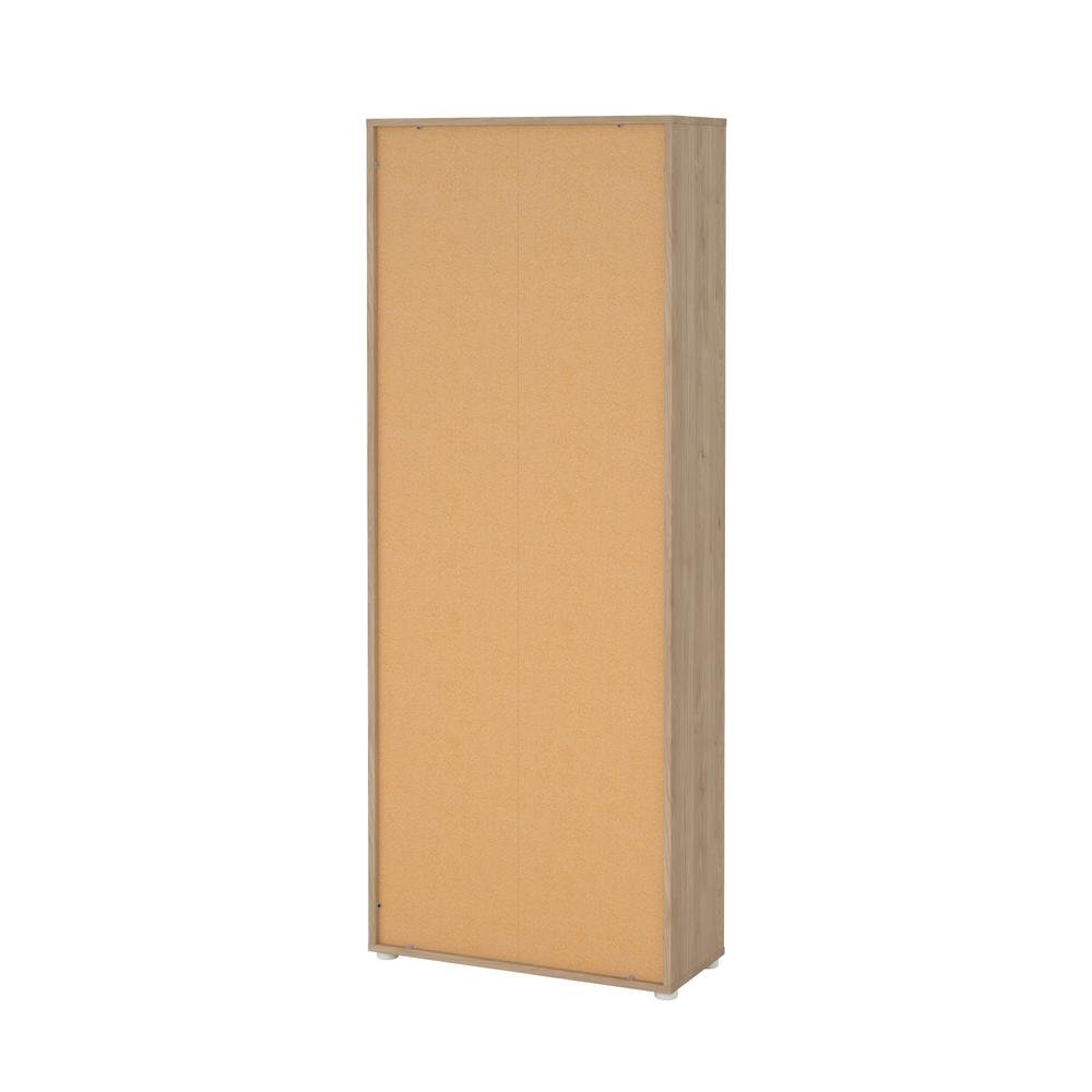 Brown 6-Shelf Bookcase with Adjustable Storage Shelves for Office Use