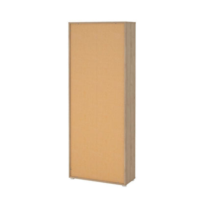 Brown 6-Shelf Bookcase with Adjustable Storage Shelves for Office Use