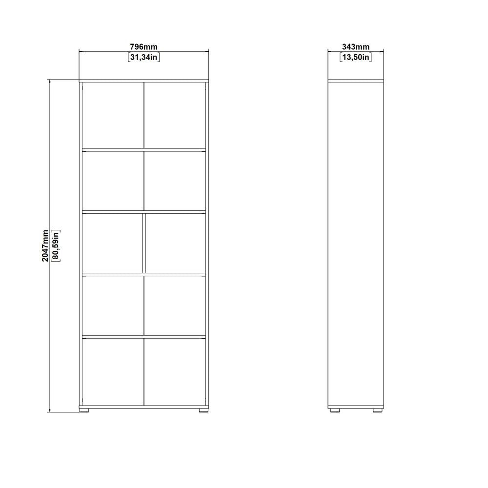 Brown 6-Shelf Bookcase with Adjustable Storage Shelves for Office Use
