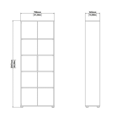 Brown 6-Shelf Bookcase with Adjustable Storage Shelves for Office Use